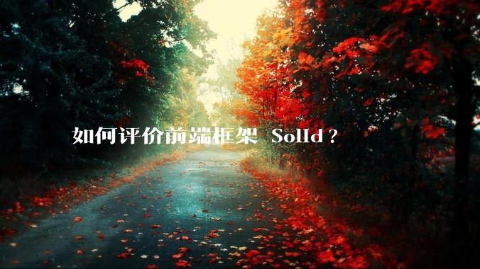 如何评价前端框架 Solid?